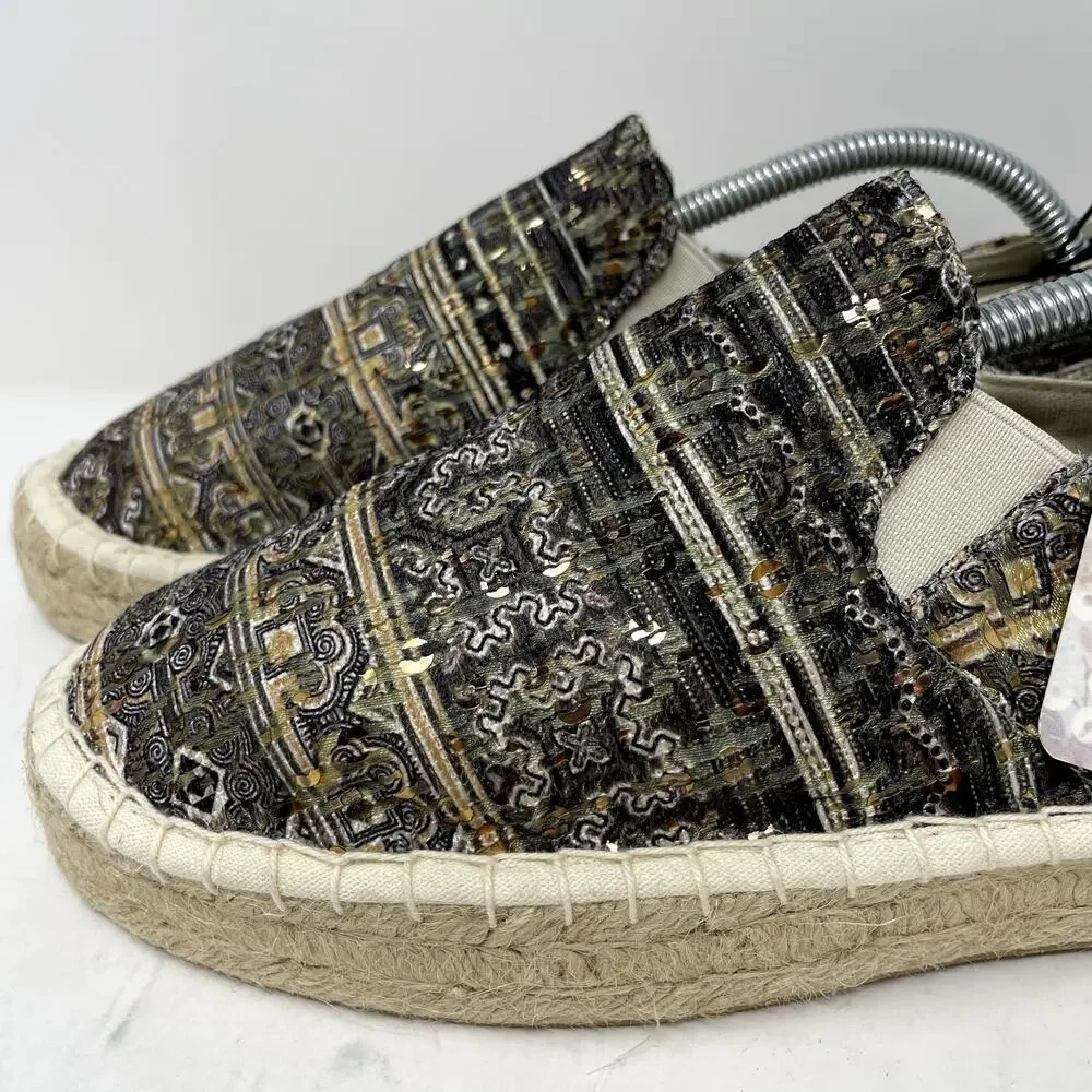 NEW Mukluks Birte Espadrille Flats Sequins Womens Size 7
